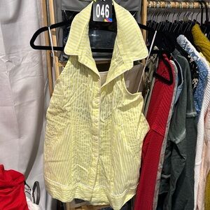 Anthropologie Button Up Halter Top Oversized SP NWT